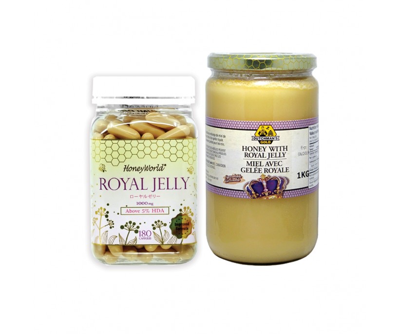 Japan Royal Jelly Capsules 180's & Royal Jelly Honey 1kg