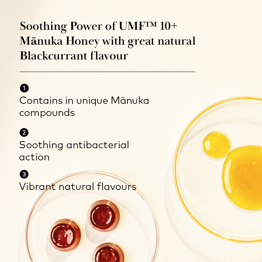 
                  
                    UMF™ 10+ Manuka Honey Lozenges - Blackcurrant
                  
                